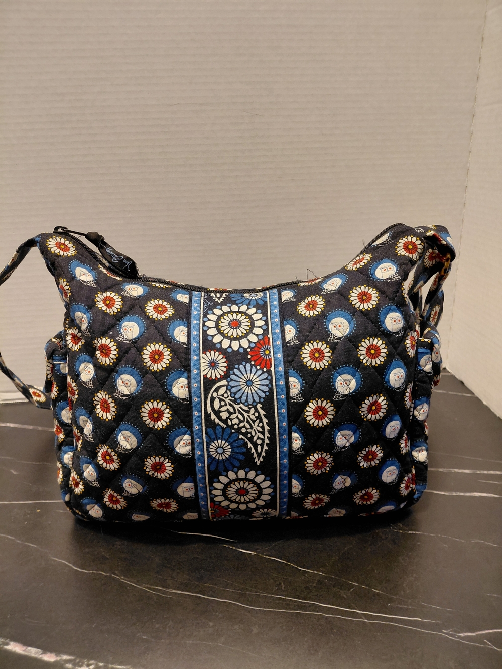 Vera Bradley Quilted Floral Crossbody Bag - Blue, Black, Red